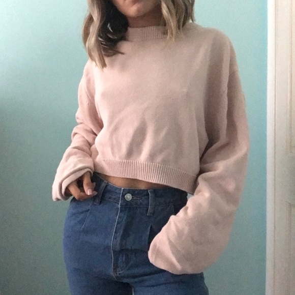 Pink Cropped Sweater - Picture 2 of 6
